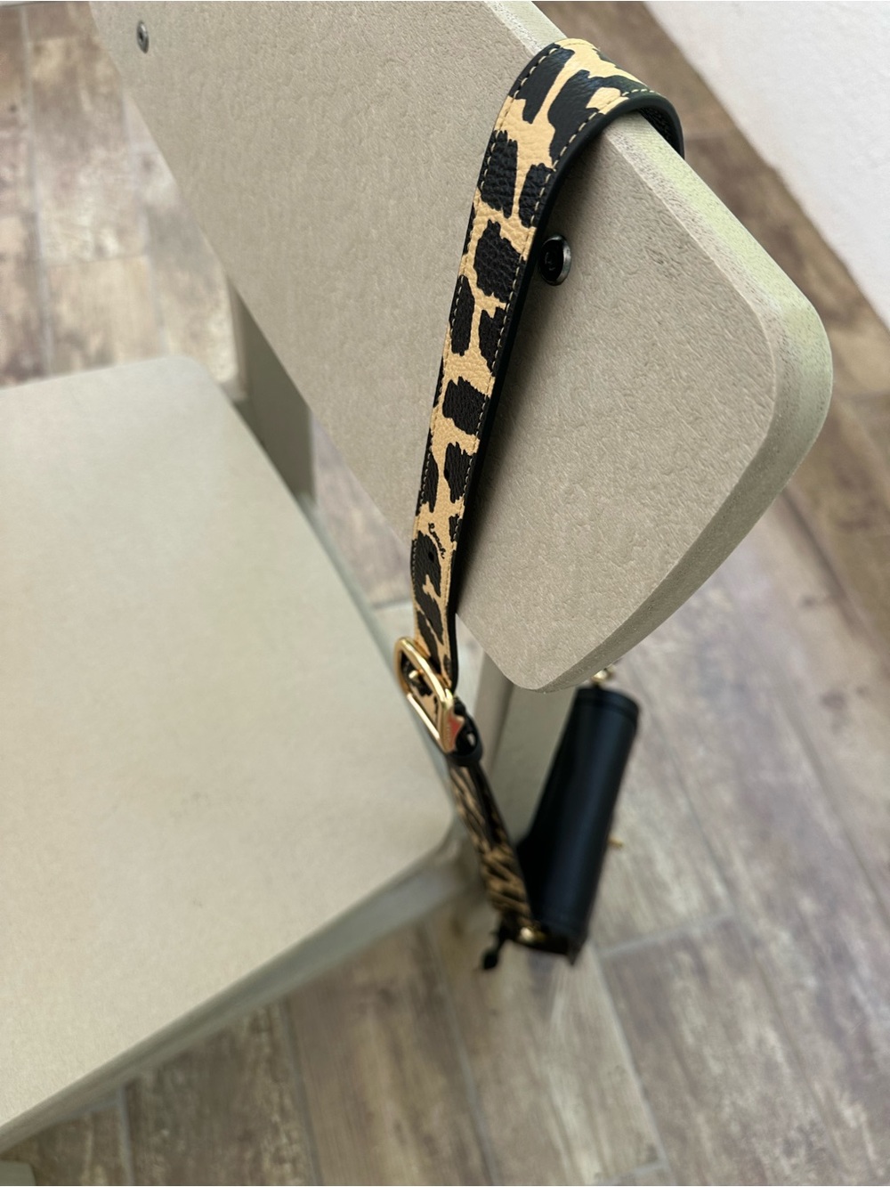 Coach Leopard Print Adjustable Strap in Black and Tan with Gold Hardware - Picture 6 of 16